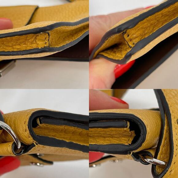 Fendi Tangerine Yellow Leather Selleria Baguette Crossbody Bag - Picture 10 of 16